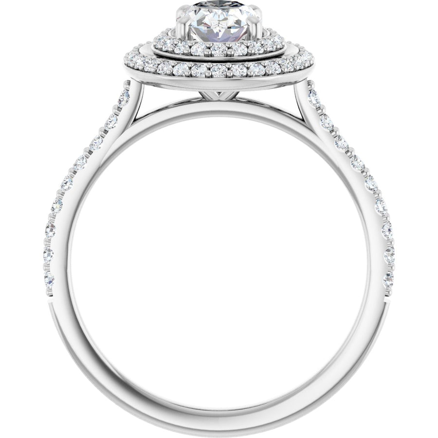 Oval Double Halo-Style Engagement Ring Semi-Mount - gallery - Series 121992