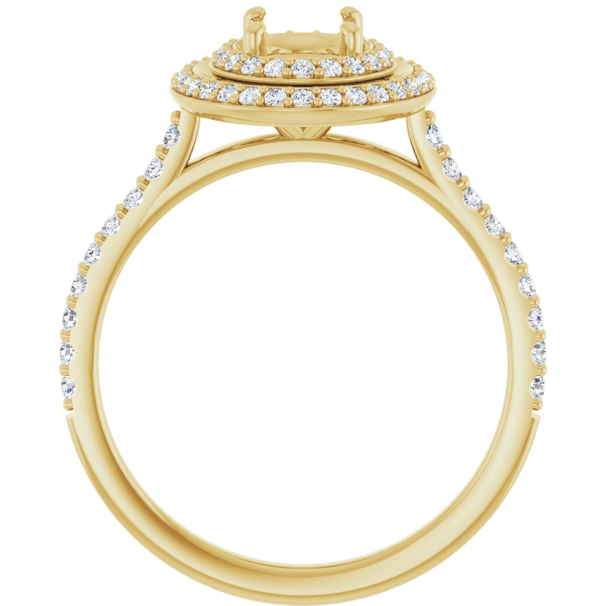 Oval Double Halo-Style Engagement Ring Semi-Mount - gallery - Series 121992
