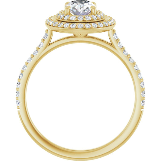 Oval Double Halo-Style Engagement Ring Semi-Mount - gallery - Series 121992