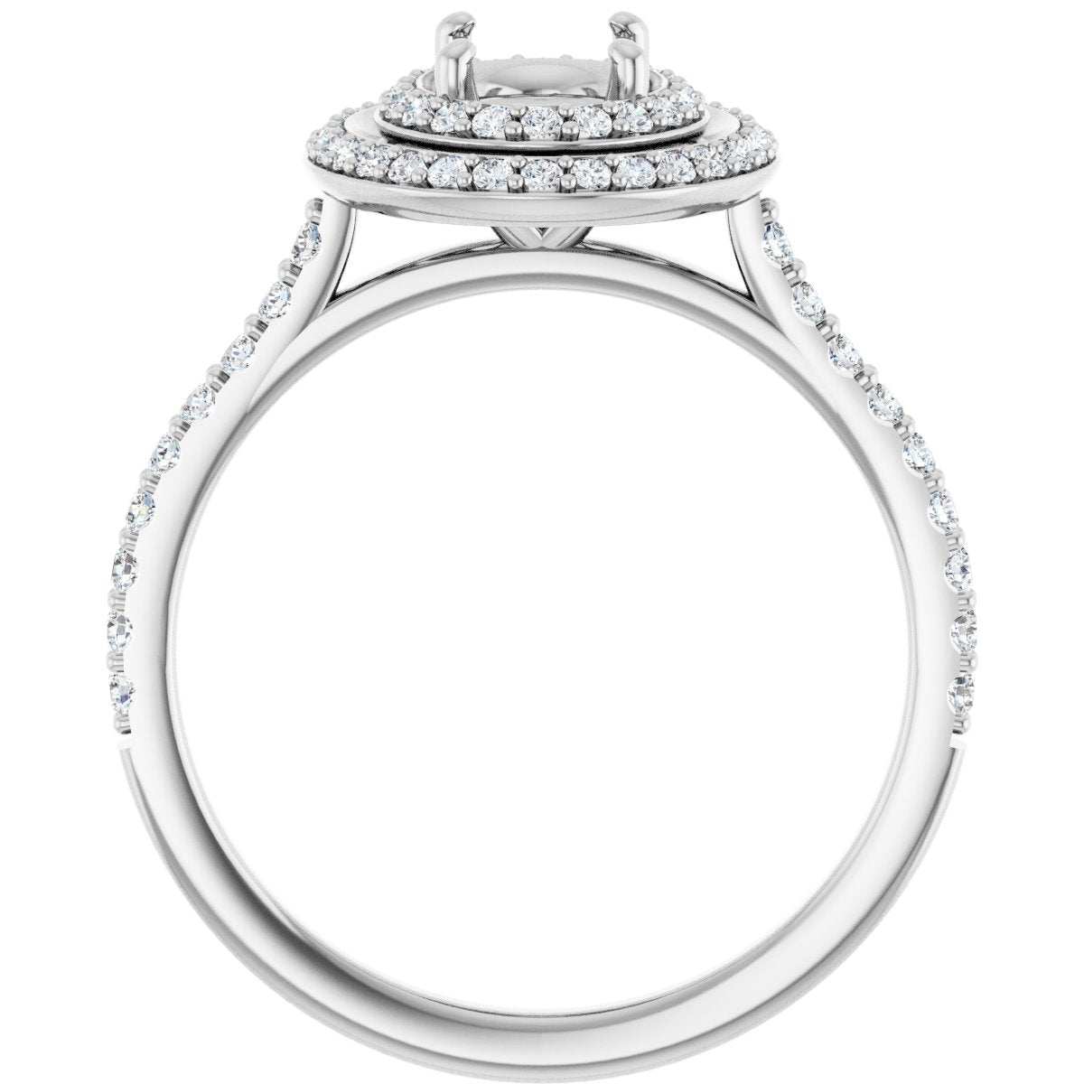 Oval Double Halo-Style Engagement Ring Semi-Mount - gallery - Series 121992