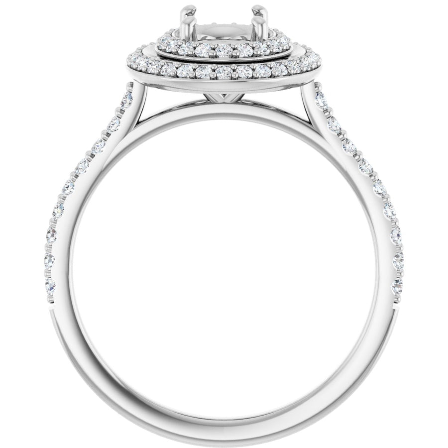 Oval Double Halo-Style Engagement Ring Semi-Mount - gallery - Series 121992