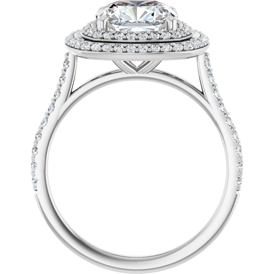 Cushion Double Halo-Style Engagement Ring Semi-Mount - gallery - Series 121992