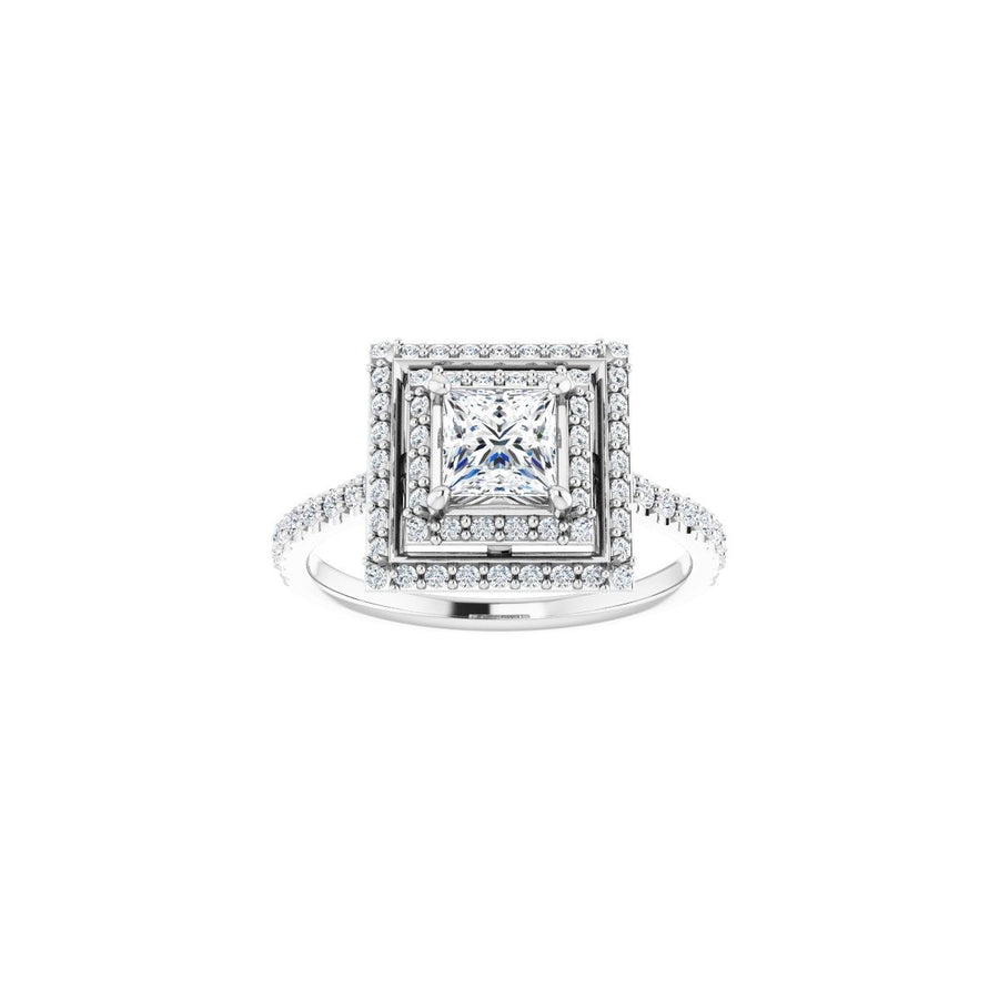 Square Double Halo-Style Engagement Ring Semi-Mount - gallery - Series 121992