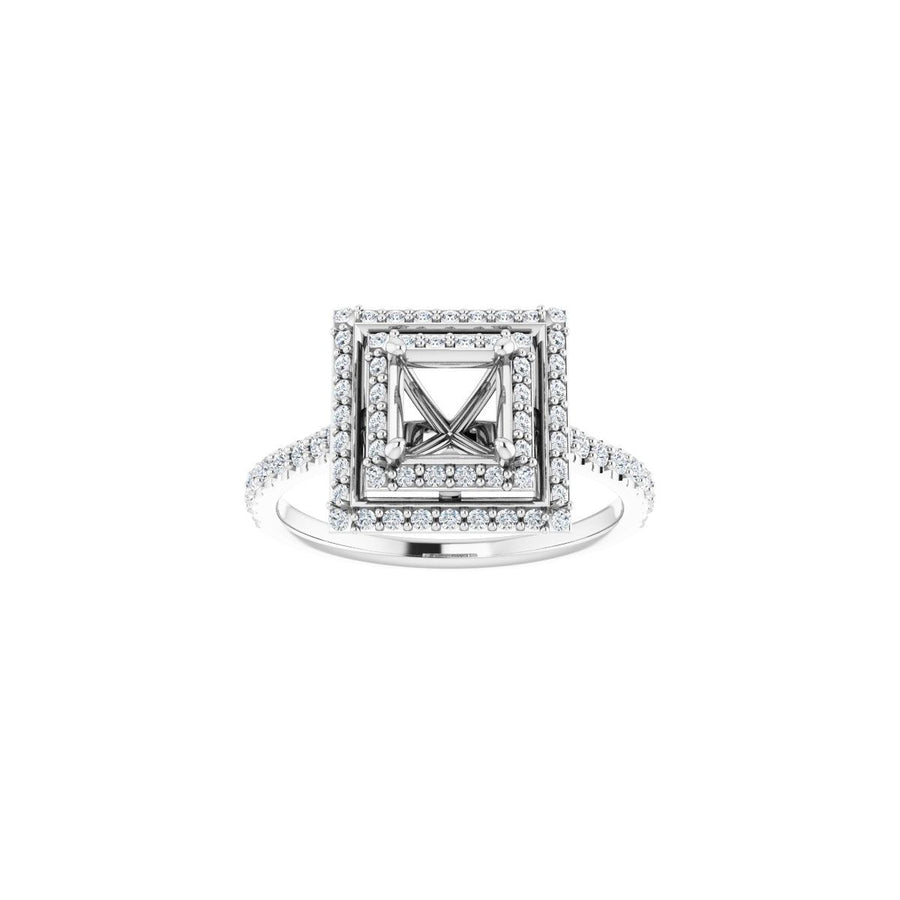 Square Double Halo-Style Engagement Ring Semi-Mount - gallery - Series 121992