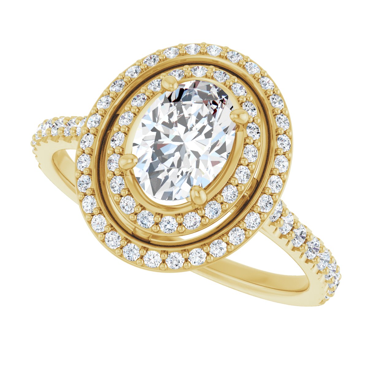 Oval Double Halo-Style Engagement Ring Semi-Mount - gallery - Series 121992