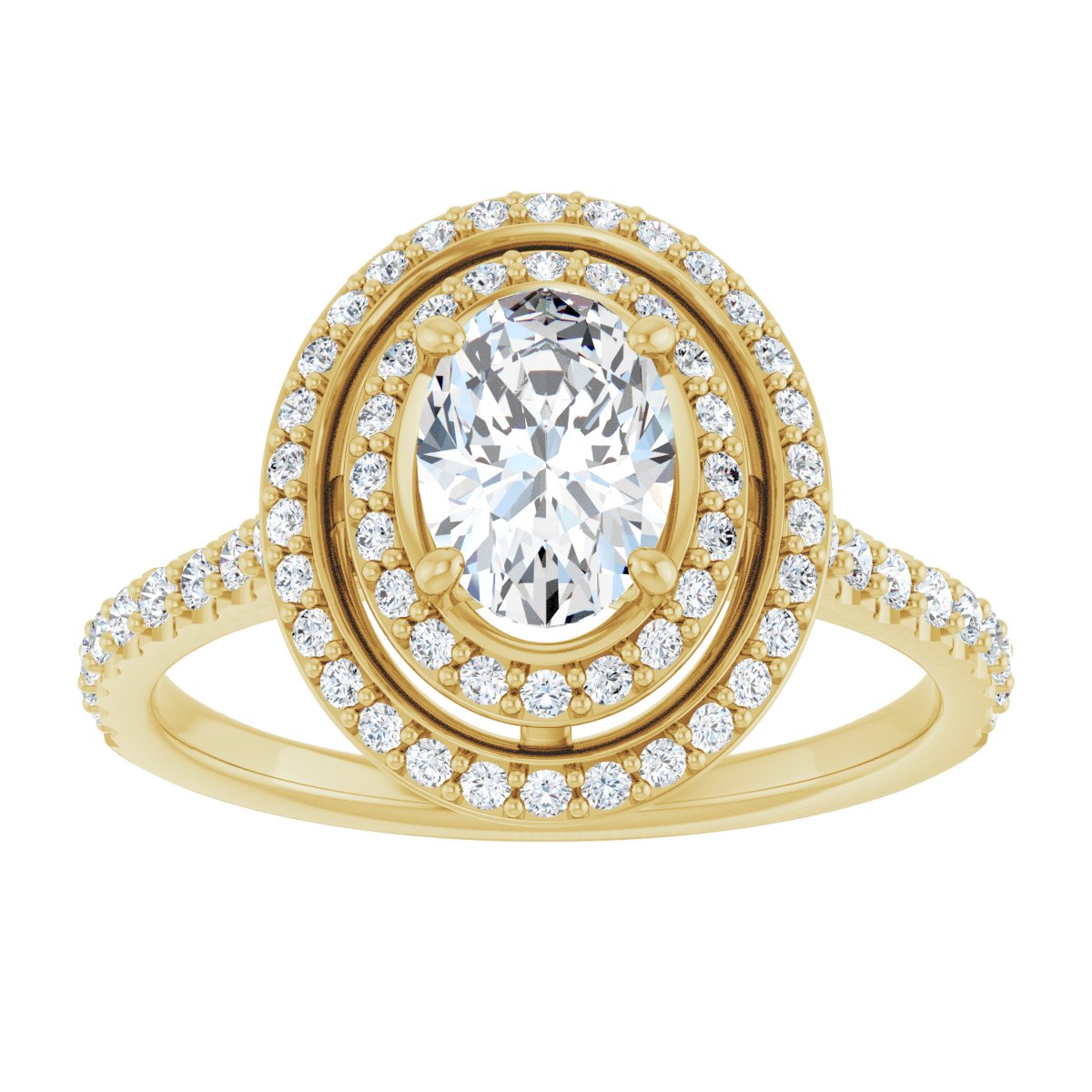 Oval Double Halo-Style Engagement Ring Semi-Mount - gallery - Series 121992