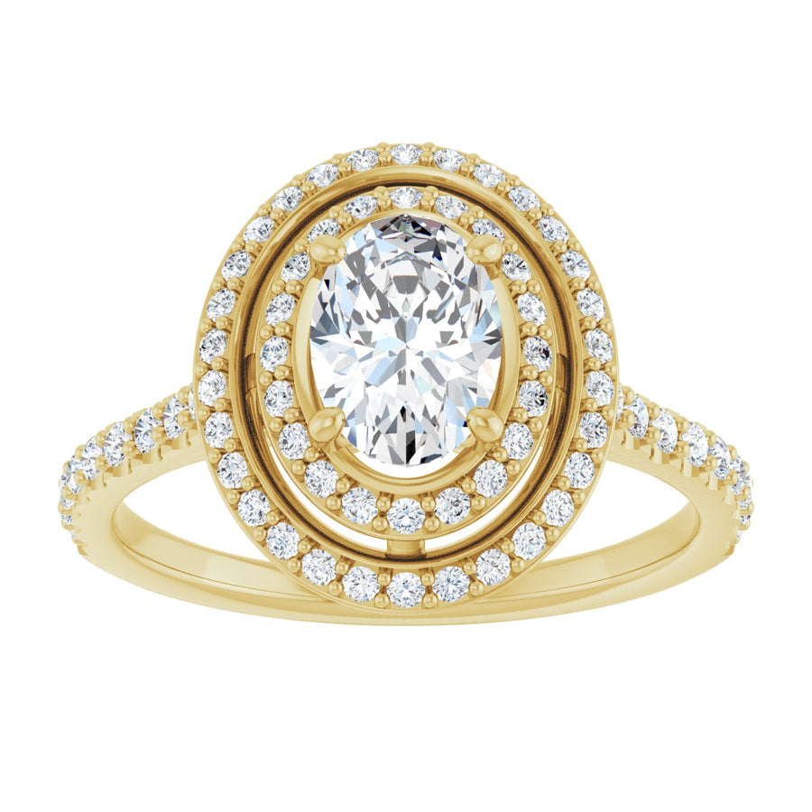 Oval Double Halo-Style Engagement Ring Semi-Mount - gallery - Series 121992