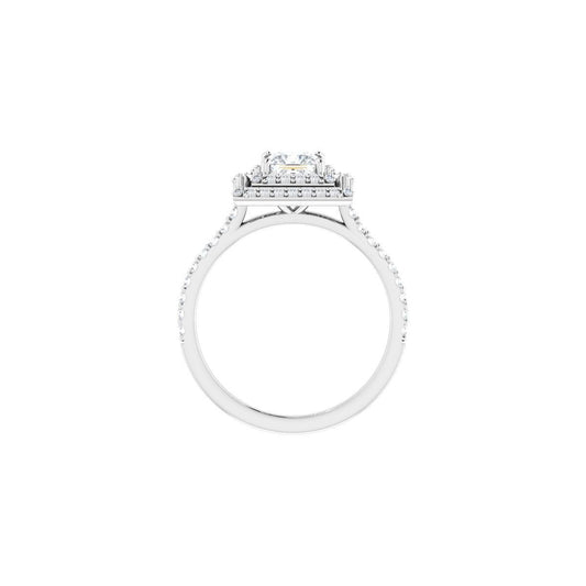 Square Double Halo-Style Engagement Ring Semi-Mount - gallery - Series 121992