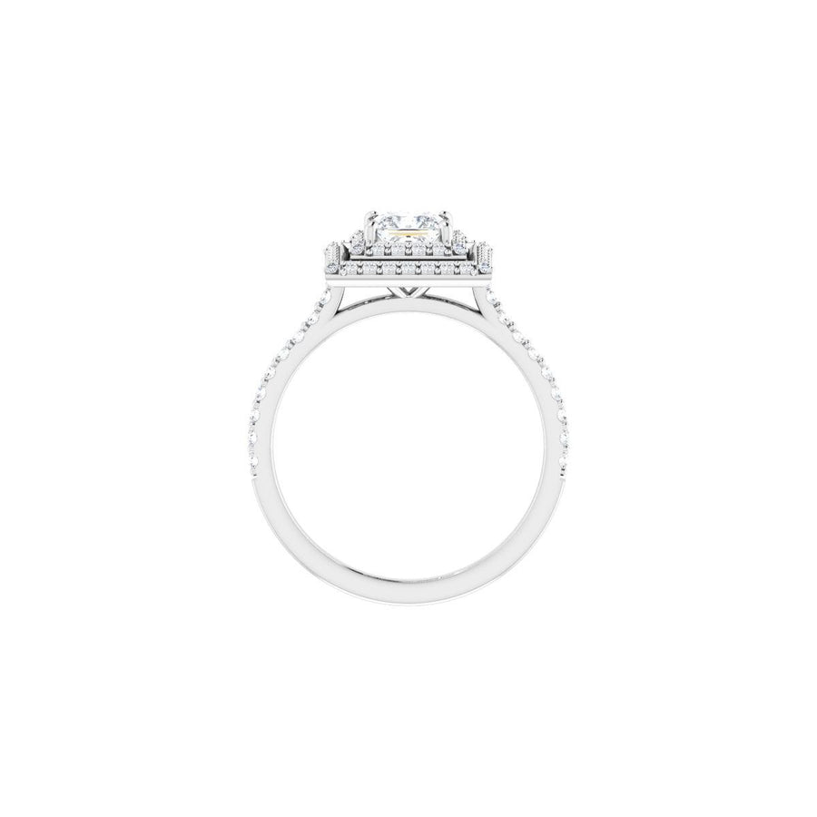 Square Double Halo-Style Engagement Ring Semi-Mount - gallery - Series 121992