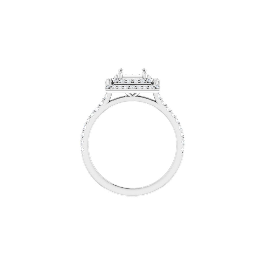 Square Double Halo-Style Engagement Ring Semi-Mount - gallery - Series 121992