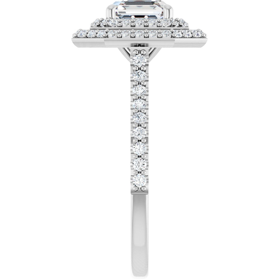 Asscher Double Halo-Style Engagement Ring Semi-Mount - gallery - Series 121992