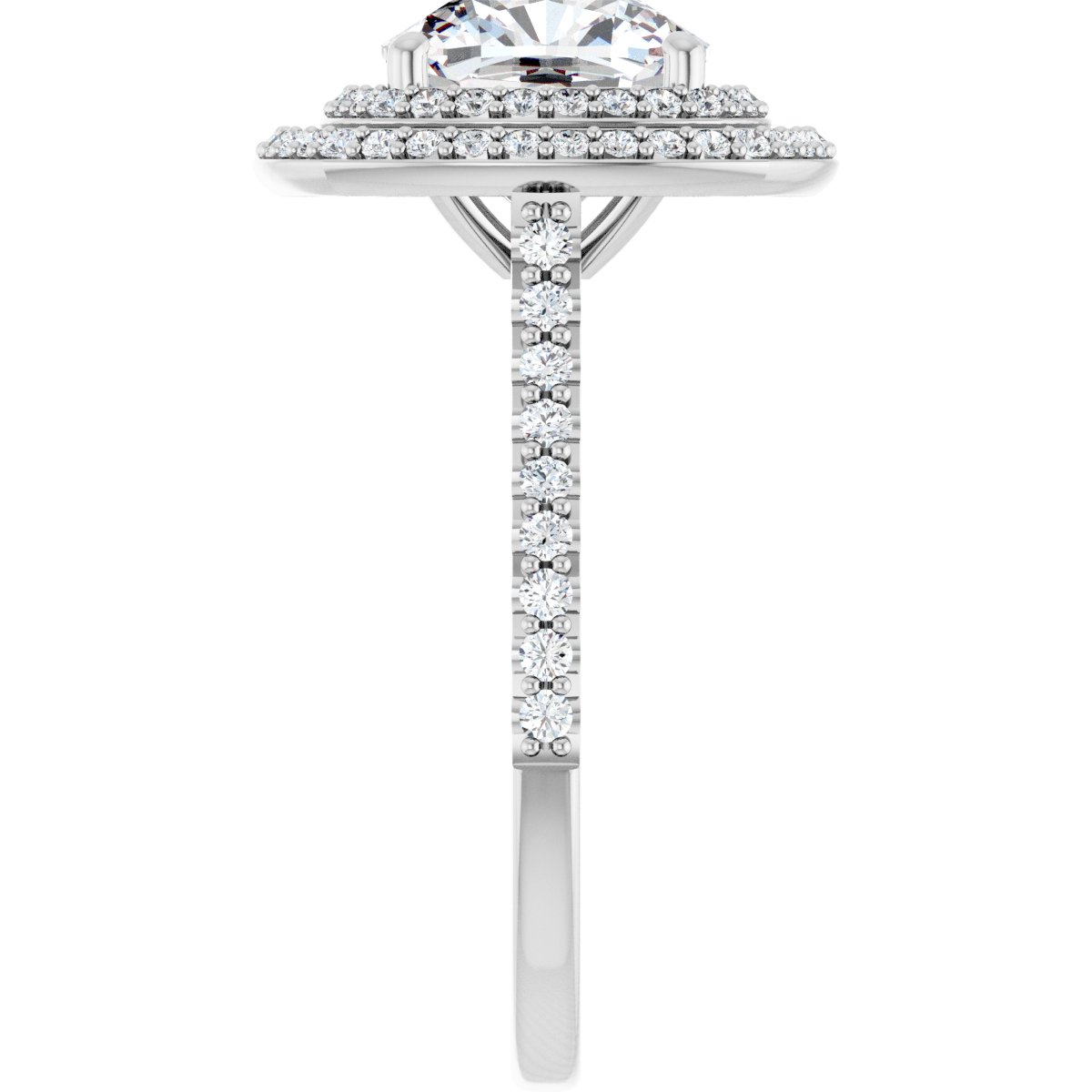 Cushion Double Halo-Style Engagement Ring Semi-Mount - gallery - Series 121992