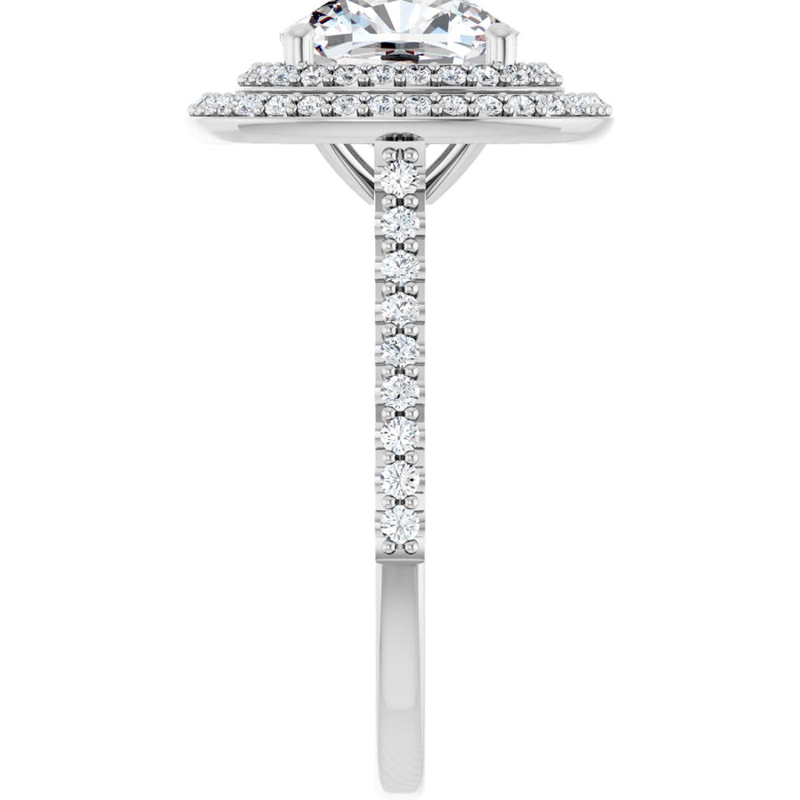 Cushion Double Halo-Style Engagement Ring Semi-Mount - gallery - Series 121992