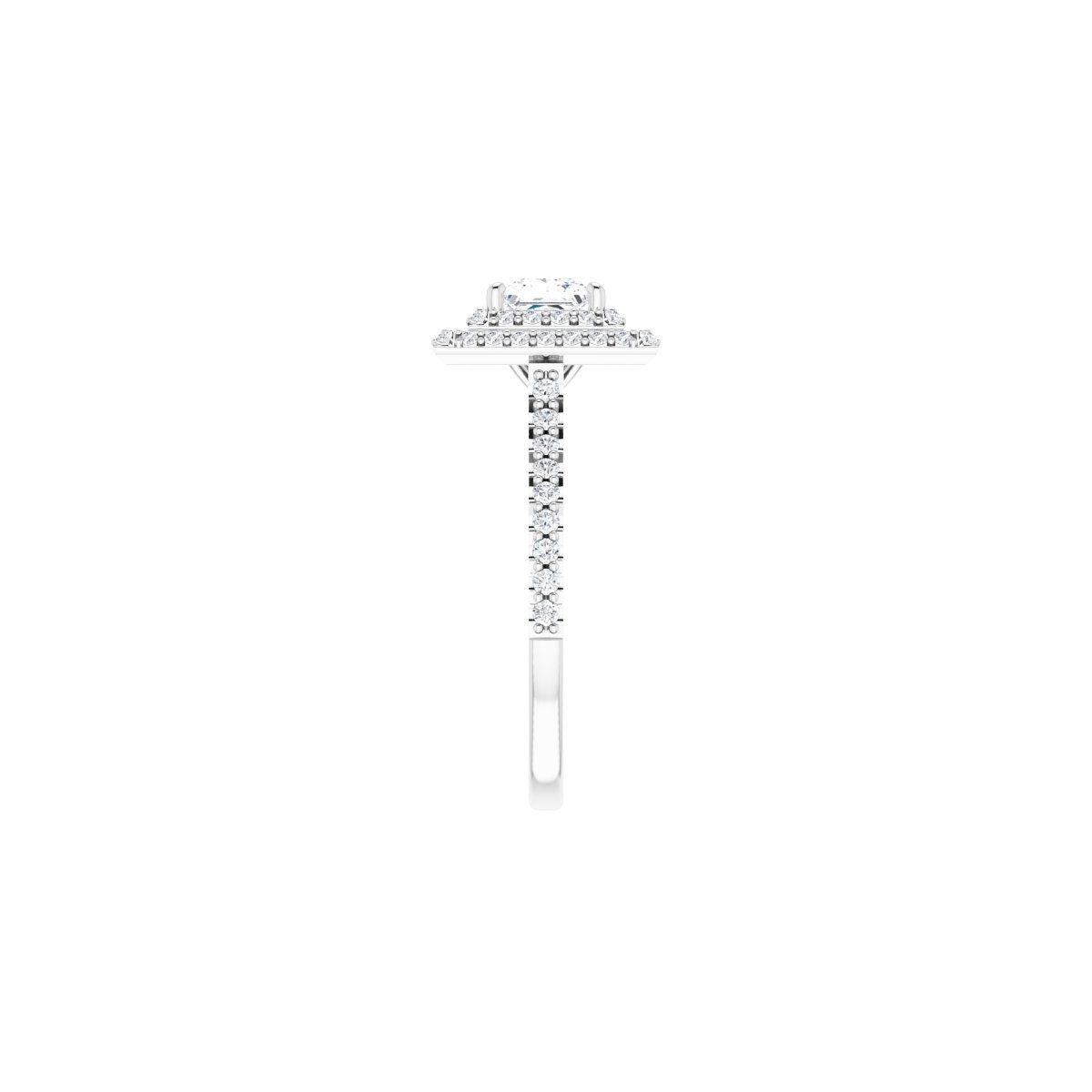 Square Double Halo-Style Engagement Ring Semi-Mount - gallery - Series 121992