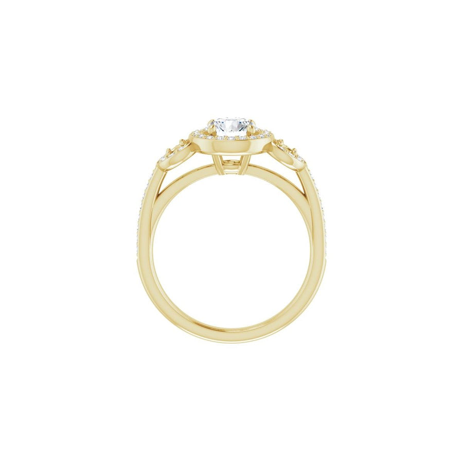 Round Three-Stone Halo-Style Engagement Ring Semi-Mount - gallery - Series 121999
