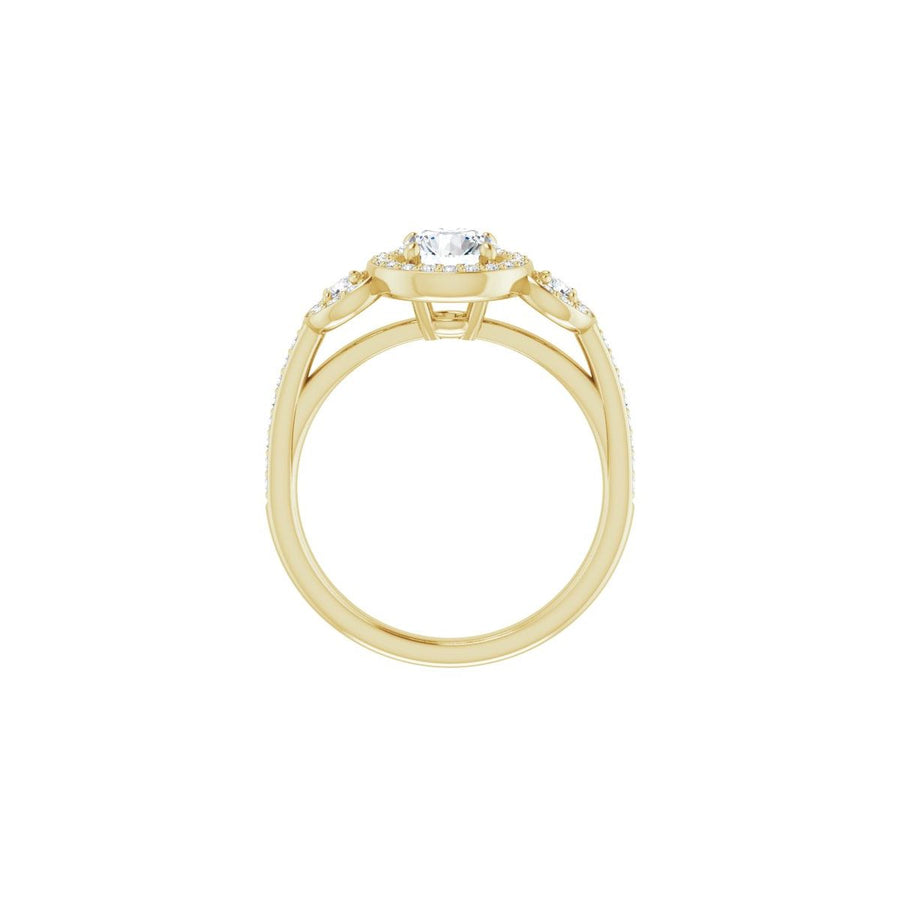 Round Three-Stone Halo-Style Engagement Ring Semi-Mount - gallery - Series 121999