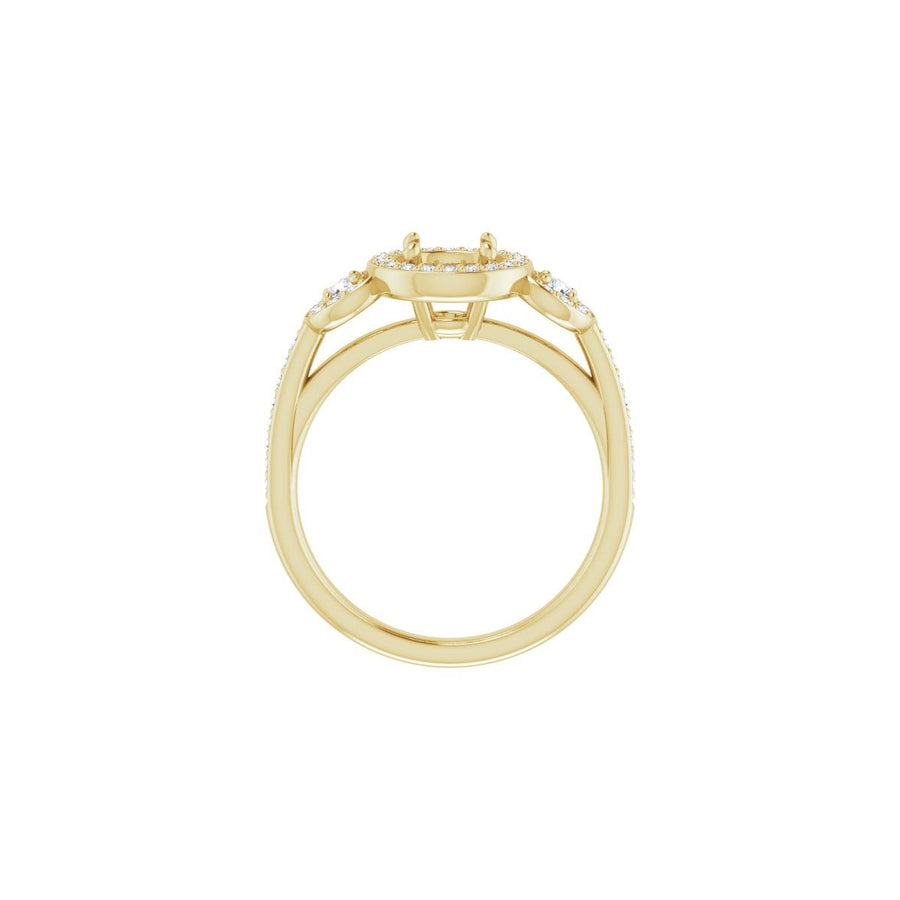 Round Three-Stone Halo-Style Engagement Ring Semi-Mount - gallery - Series 121999