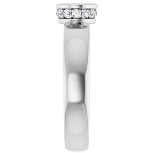 Round Bezel-Set Hidden Halo-Style Engagement Ring Semi-Mount - gallery - Series 122043