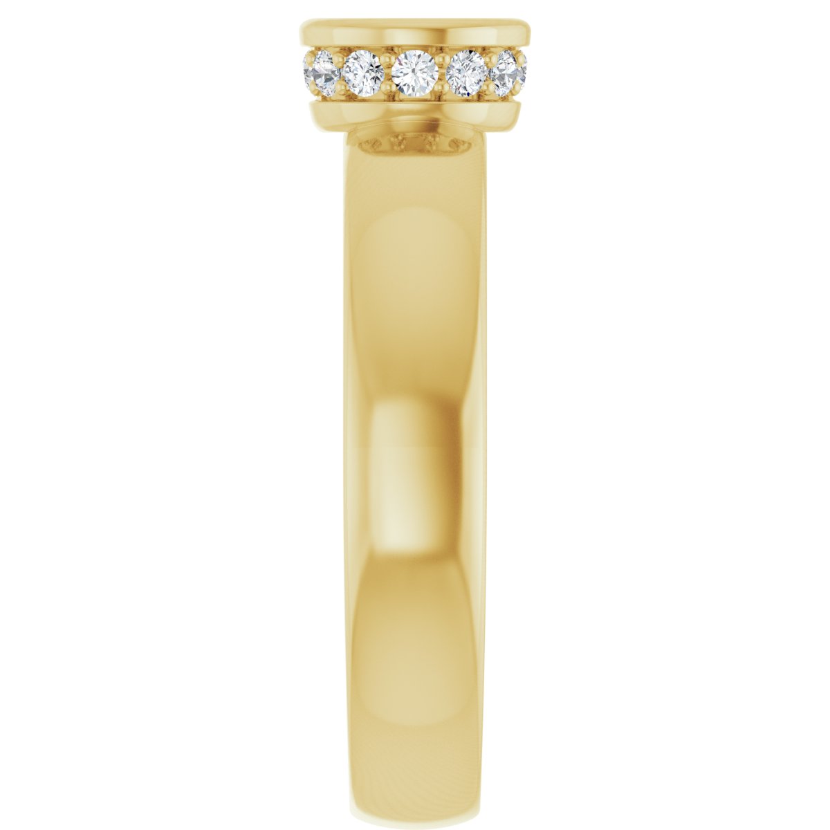 Round Bezel-Set Hidden Halo-Style Engagement Ring Semi-Mount - gallery - Series 122043