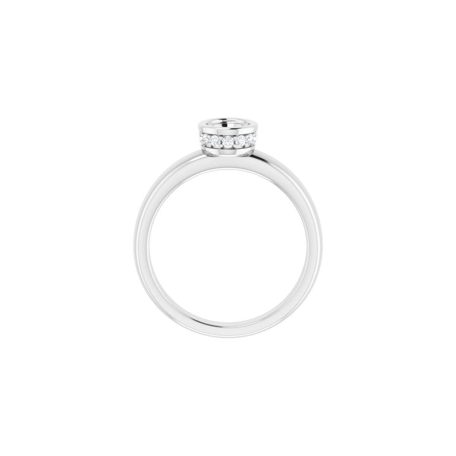 Oval Bezel-Set Hidden Halo-Style Engagement Ring Semi-Mount - gallery - Series 122043
