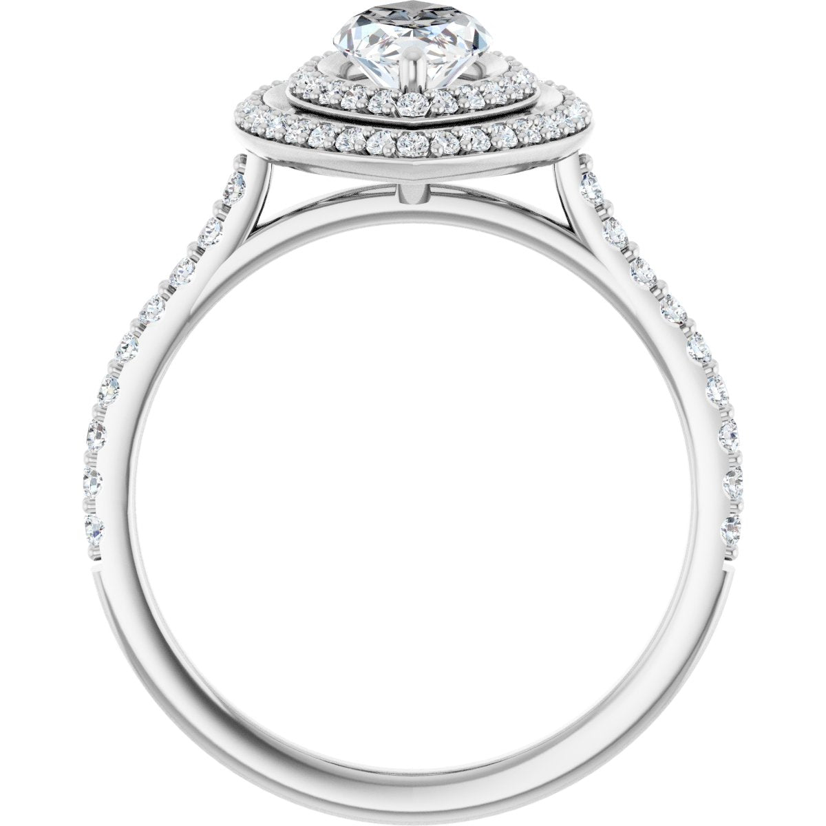 Marquise Double Halo-Style Engagement Ring Semi-Mount - gallery - Series 121992
