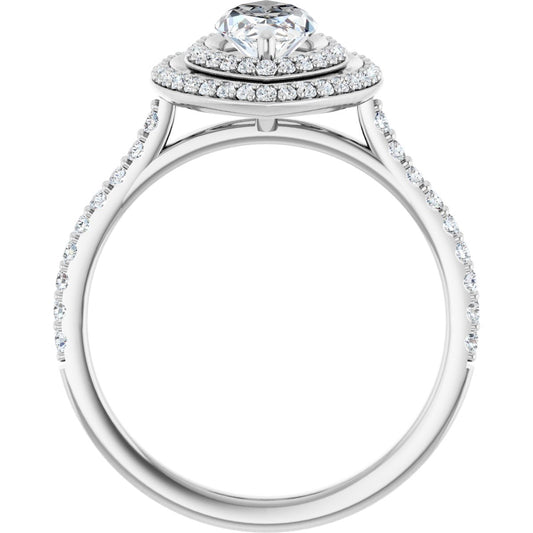 Marquise Double Halo-Style Engagement Ring Semi-Mount - gallery - Series 121992