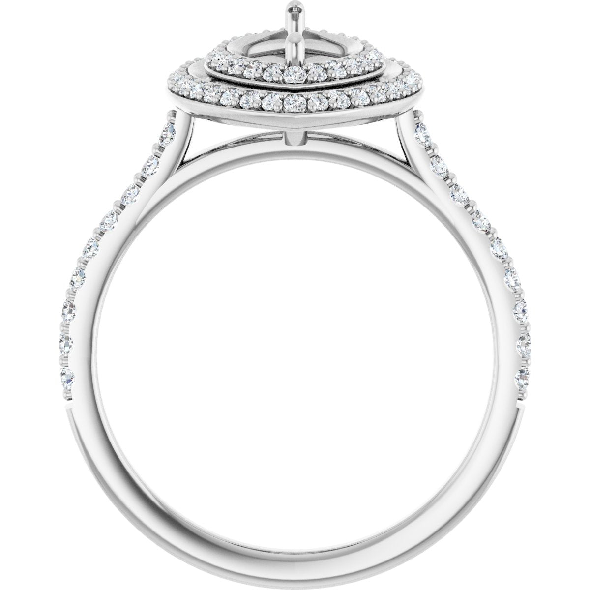 Marquise Double Halo-Style Engagement Ring Semi-Mount - gallery - Series 121992
