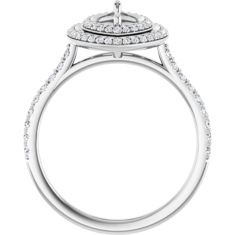Marquise Double Halo-Style Engagement Ring Semi-Mount - gallery - Series 121992
