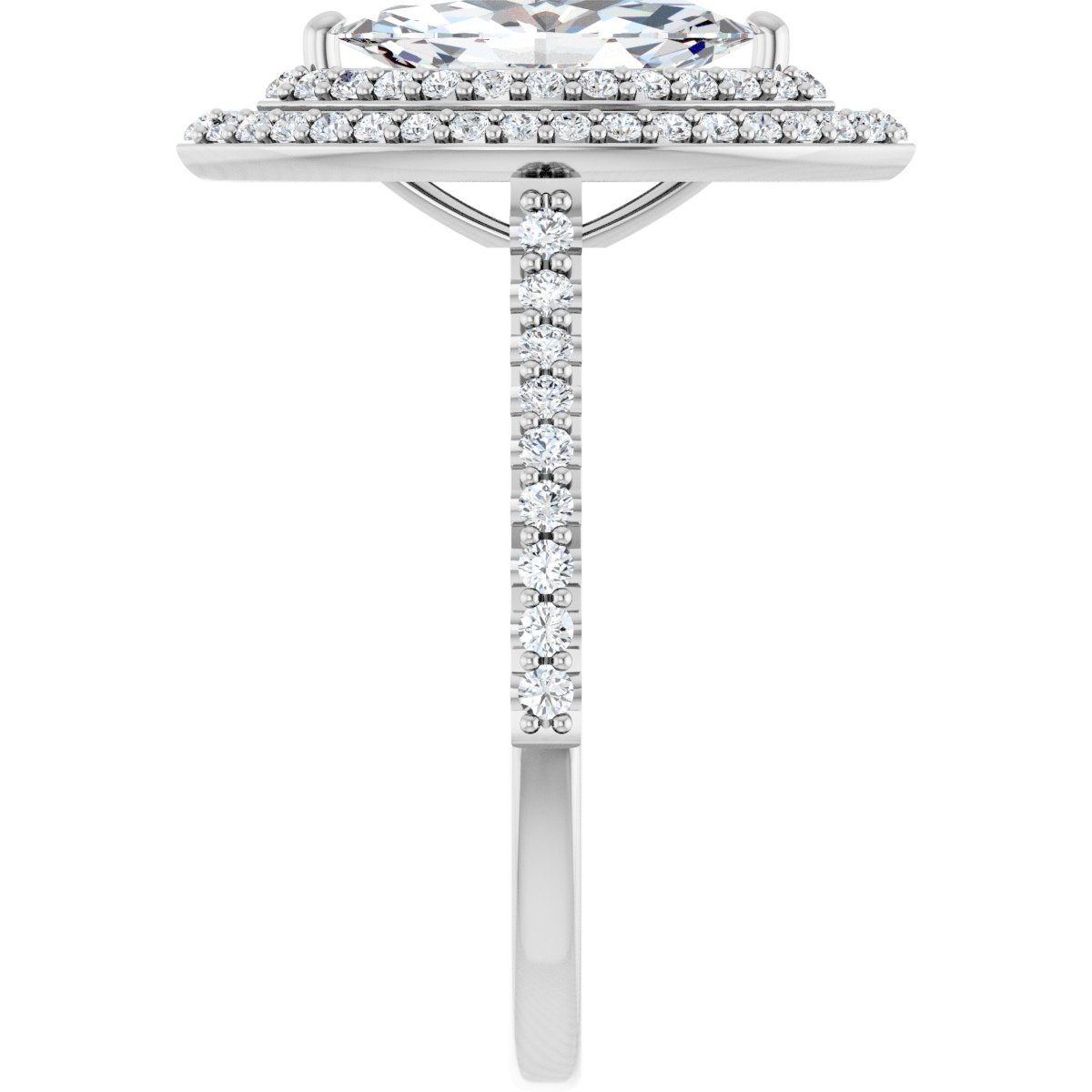 Marquise Double Halo-Style Engagement Ring Semi-Mount - gallery - Series 121992