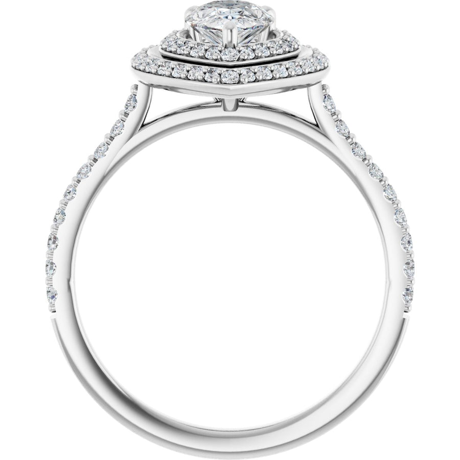Pear Double Halo-Style Engagement Ring Semi-Mount - gallery - Series 121992