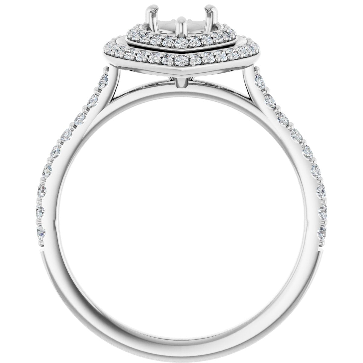 Pear Double Halo-Style Engagement Ring Semi-Mount - gallery - Series 121992