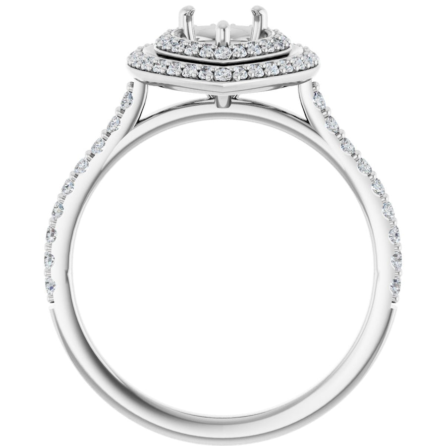 Pear Double Halo-Style Engagement Ring Semi-Mount - gallery - Series 121992