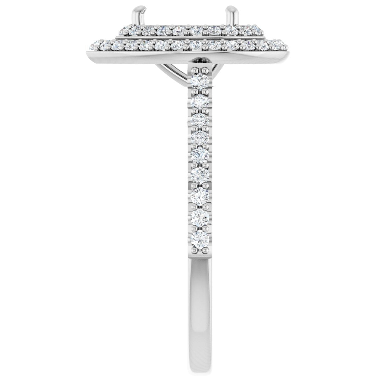 Pear Double Halo-Style Engagement Ring Semi-Mount - gallery - Series 121992
