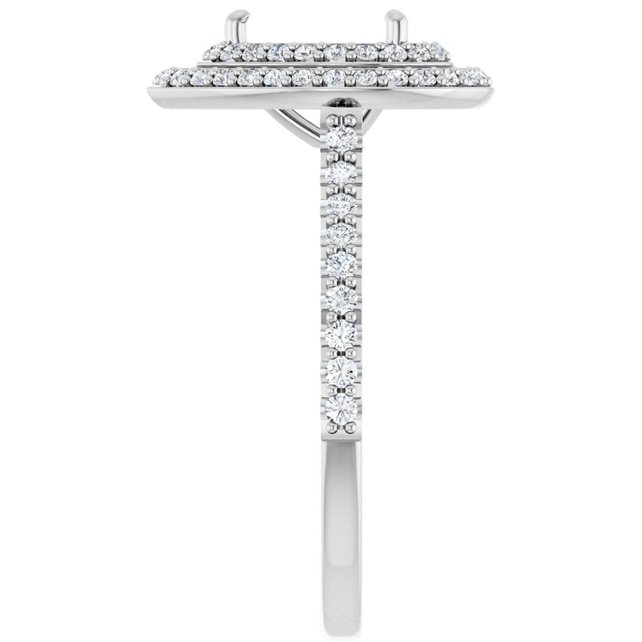 Pear Double Halo-Style Engagement Ring Semi-Mount - gallery - Series 121992