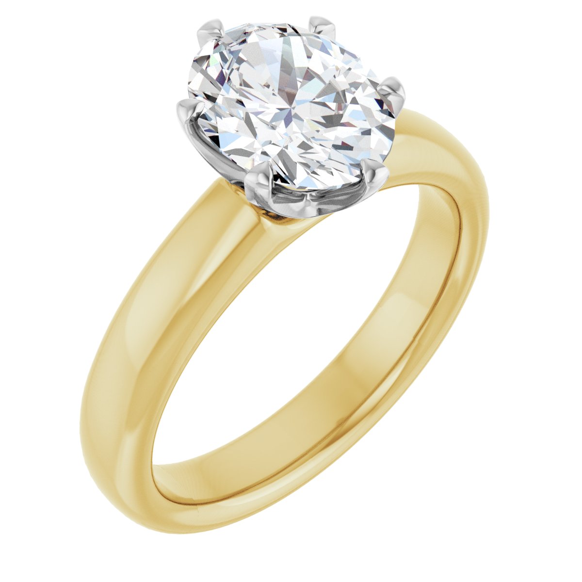 Natural Diamond Oval Solstice Solitaire Engagement Ring (9 X 7 Mm) Mounting - 14K Gold - Series 122011