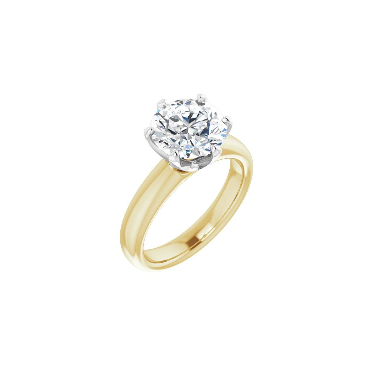 Natural Diamond Round Solstice Solitaire Engagement Ring (9 Mm) Mounting - 18K Yellow Gold - Series 122011
