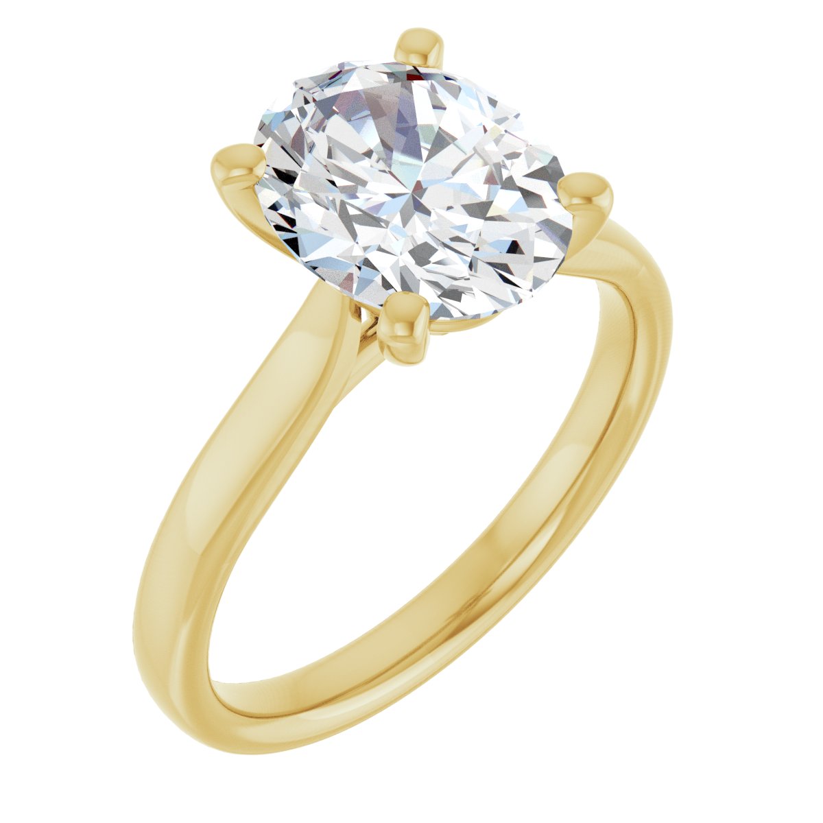 Lab-Grown Diamond Ready Made 2 1/2 CTW Oval Engagement Ring - 14K Gold - Series 122089