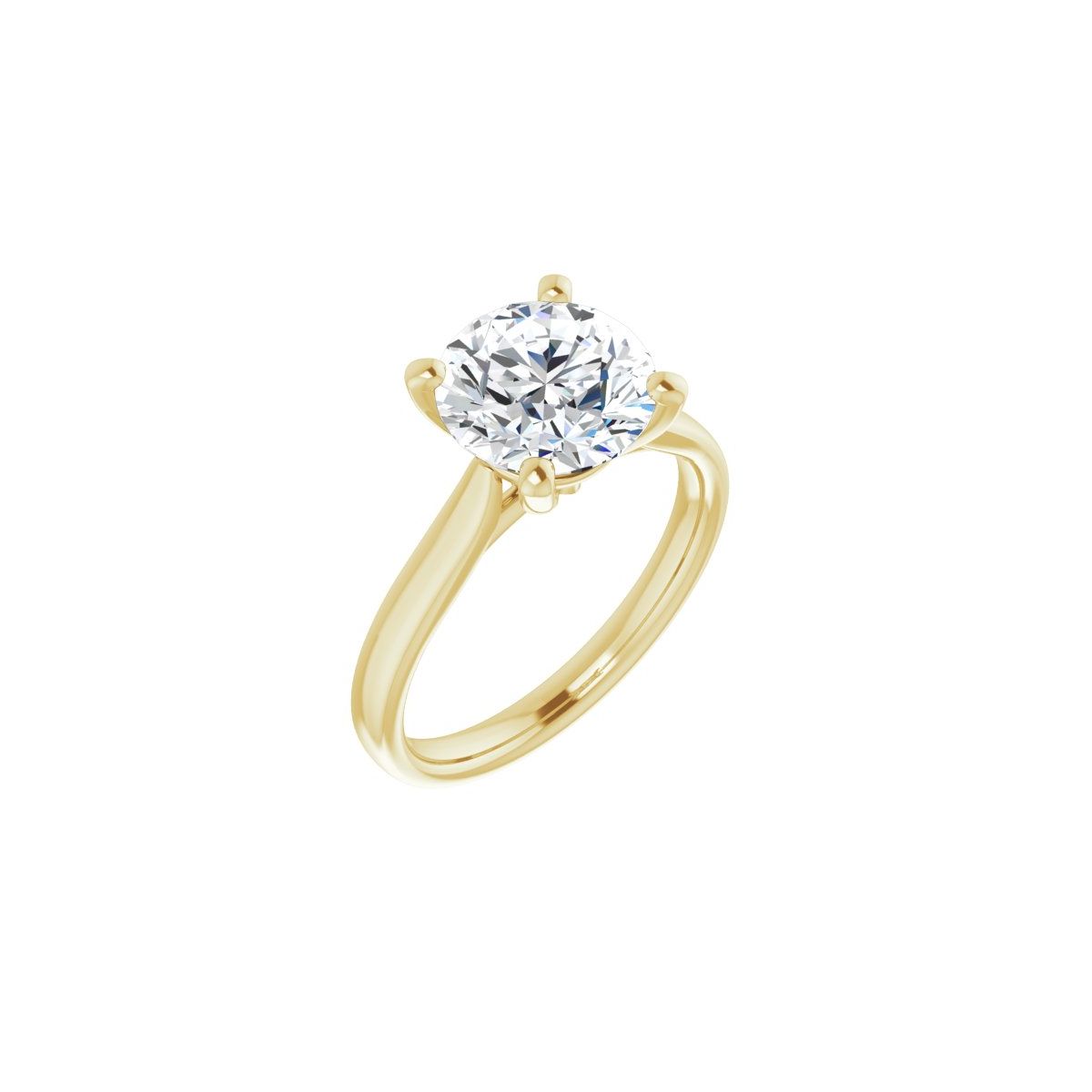 Natural Diamond Round Engagement Ring (8.8 Mm) Mounting - 14K Gold - Series 122089