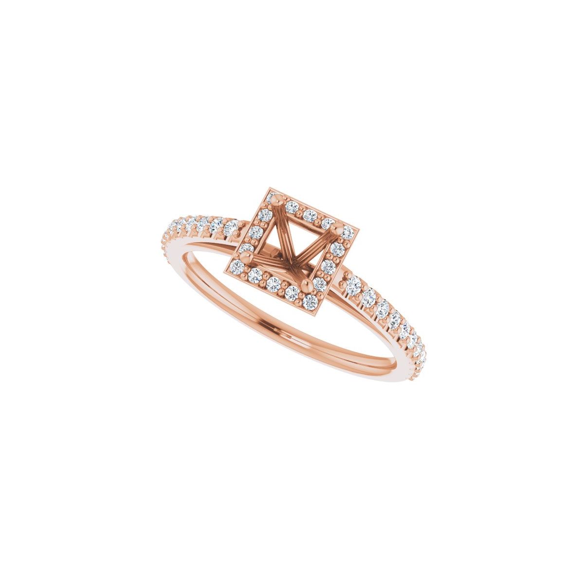 Square Halo-Style Engagement Ring Semi-Mount - gallery - Series 121987