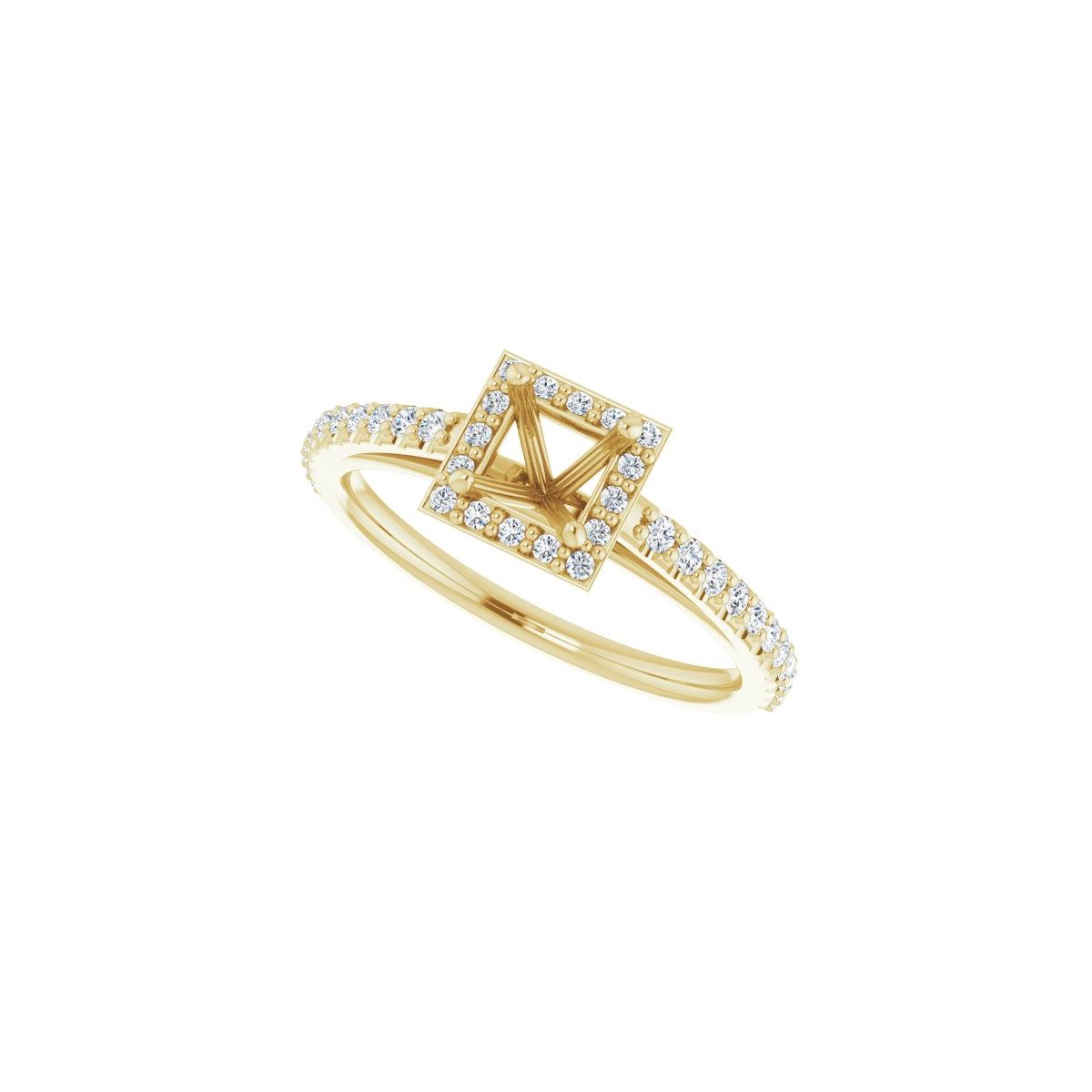 Square Halo-Style Engagement Ring Semi-Mount - gallery - Series 121987