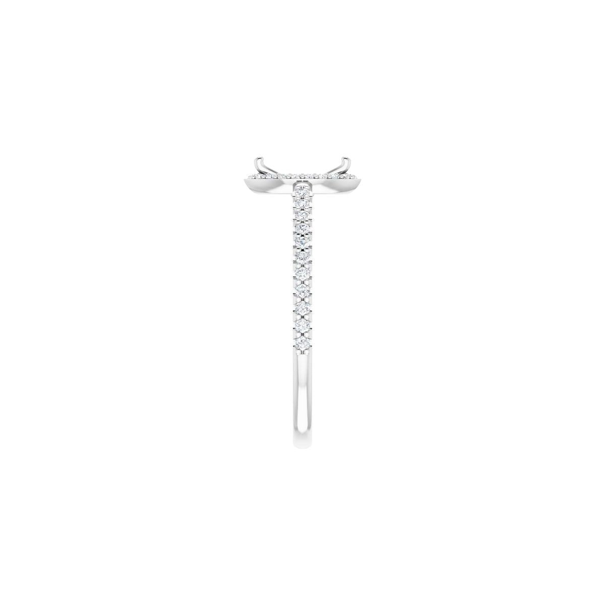 Marquise Halo-Style Engagement Ring Semi-Mount - gallery - Series 121987