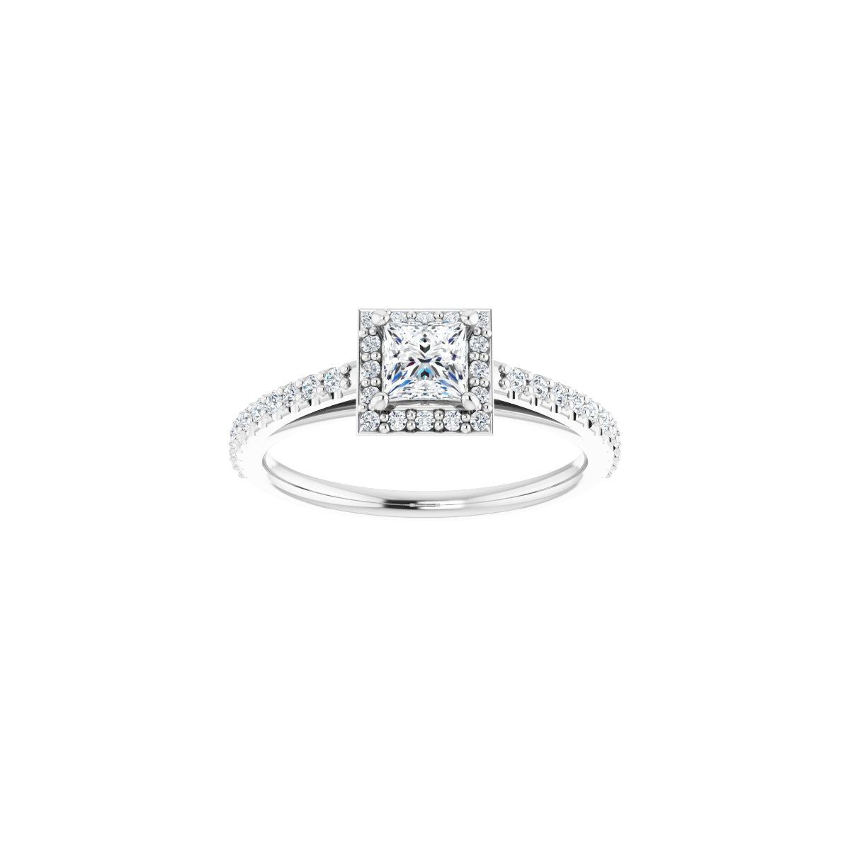 Square Halo-Style Engagement Ring Semi-Mount - gallery - Series 121987