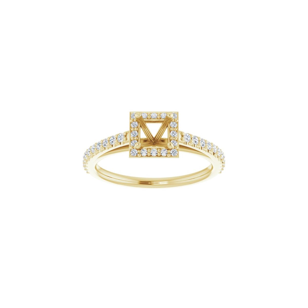 Square Halo-Style Engagement Ring Semi-Mount - gallery - Series 121987