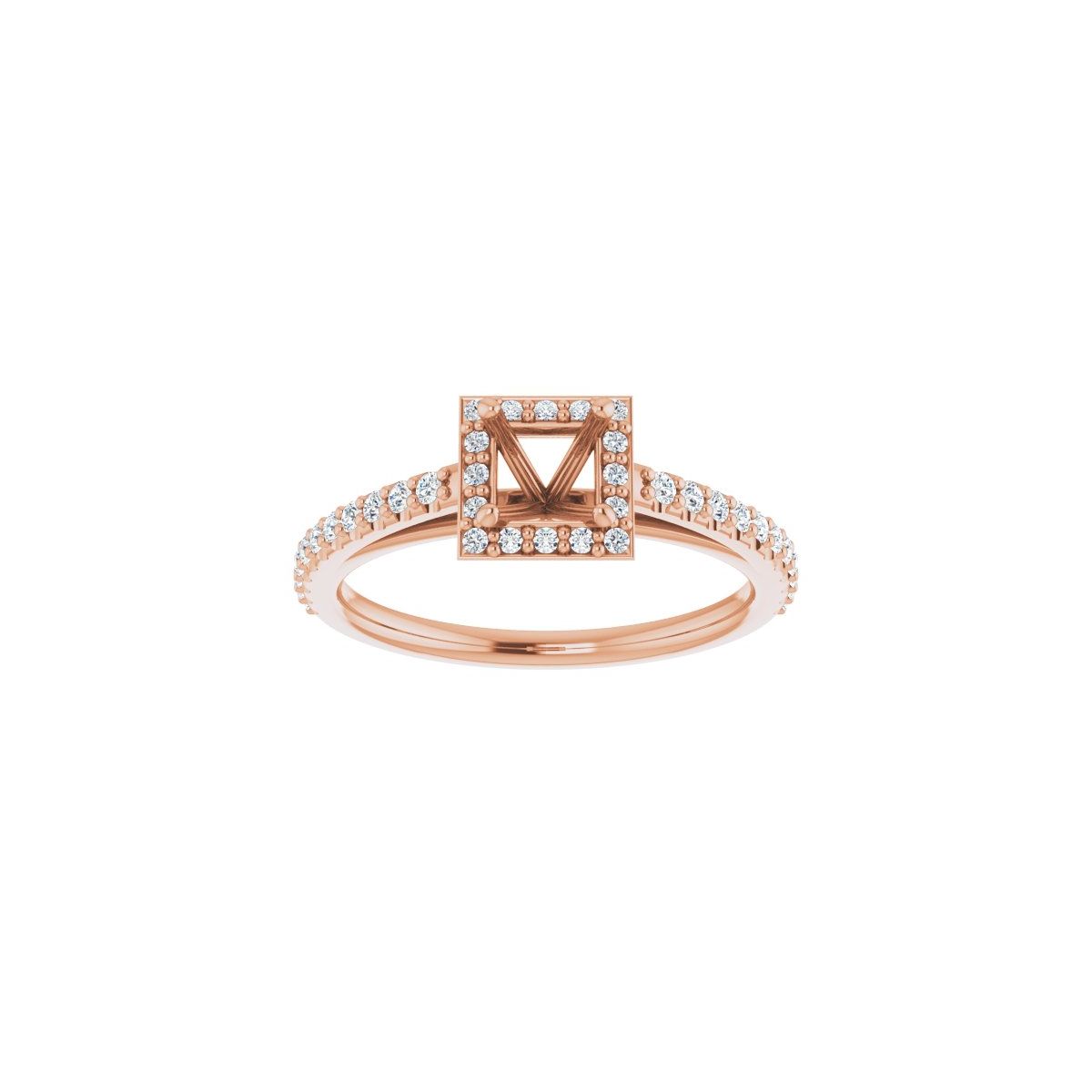 Square Halo-Style Engagement Ring Semi-Mount - gallery - Series 121987