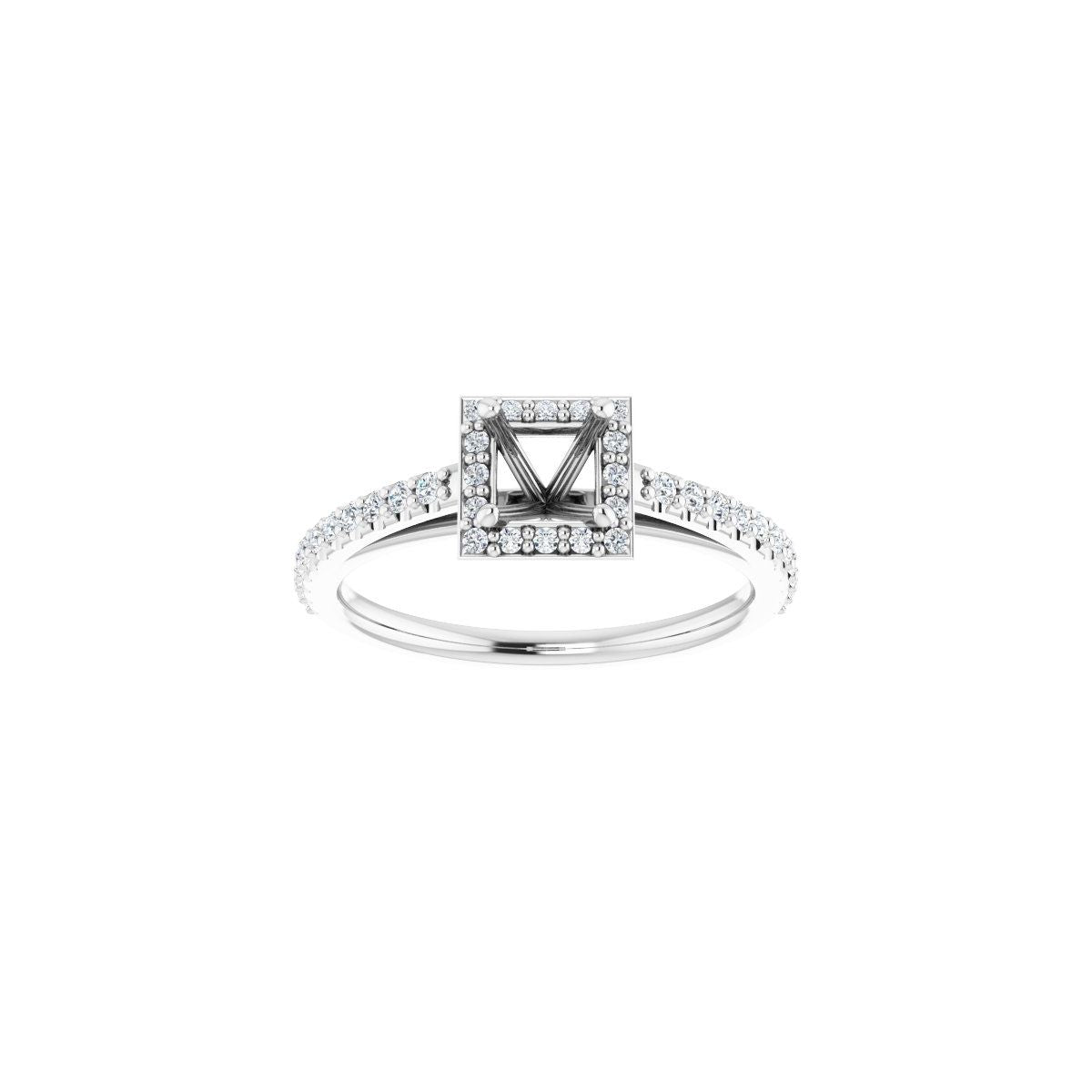 Square Halo-Style Engagement Ring Semi-Mount - gallery - Series 121987