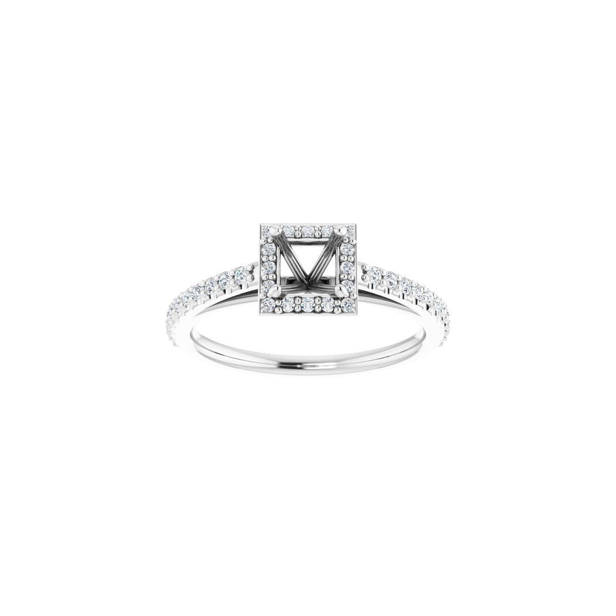 Square Halo-Style Engagement Ring Semi-Mount - gallery - Series 121987
