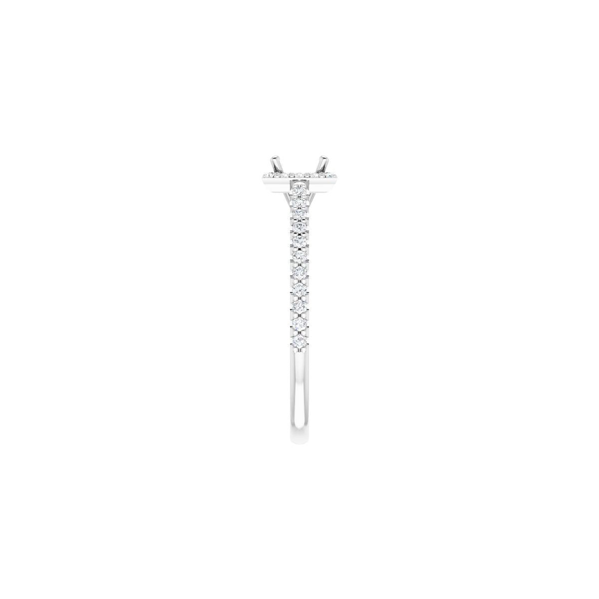 Square Halo-Style Engagement Ring Semi-Mount - gallery - Series 121987