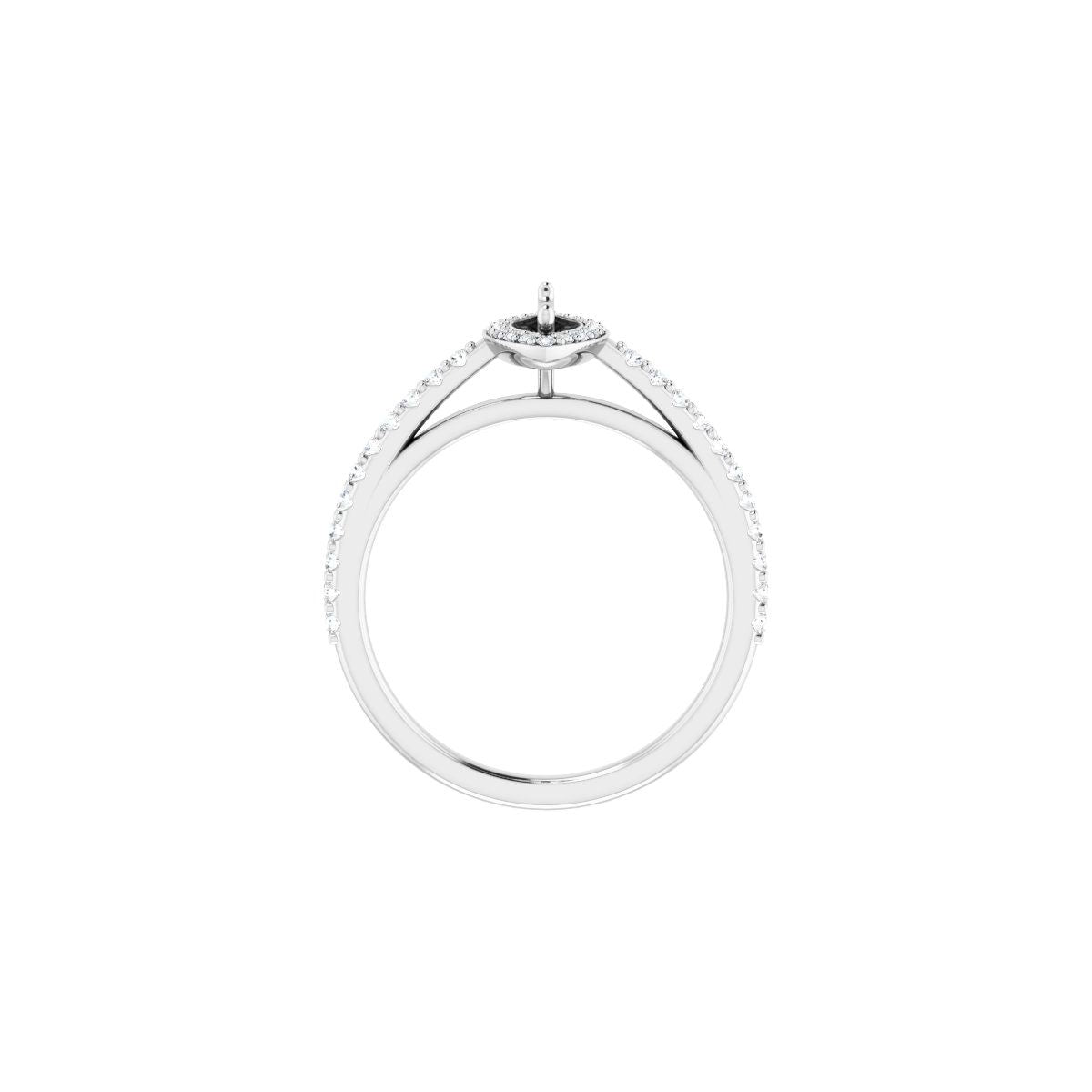 Marquise Halo-Style Engagement Ring Semi-Mount - gallery - Series 121987