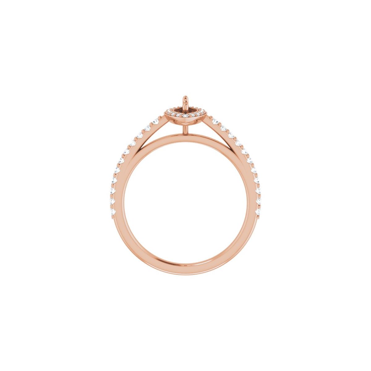 Marquise Halo-Style Engagement Ring Semi-Mount - gallery - Series 121987
