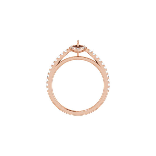 Marquise Halo-Style Engagement Ring Semi-Mount - gallery - Series 121987